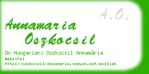 annamaria oszkocsil business card